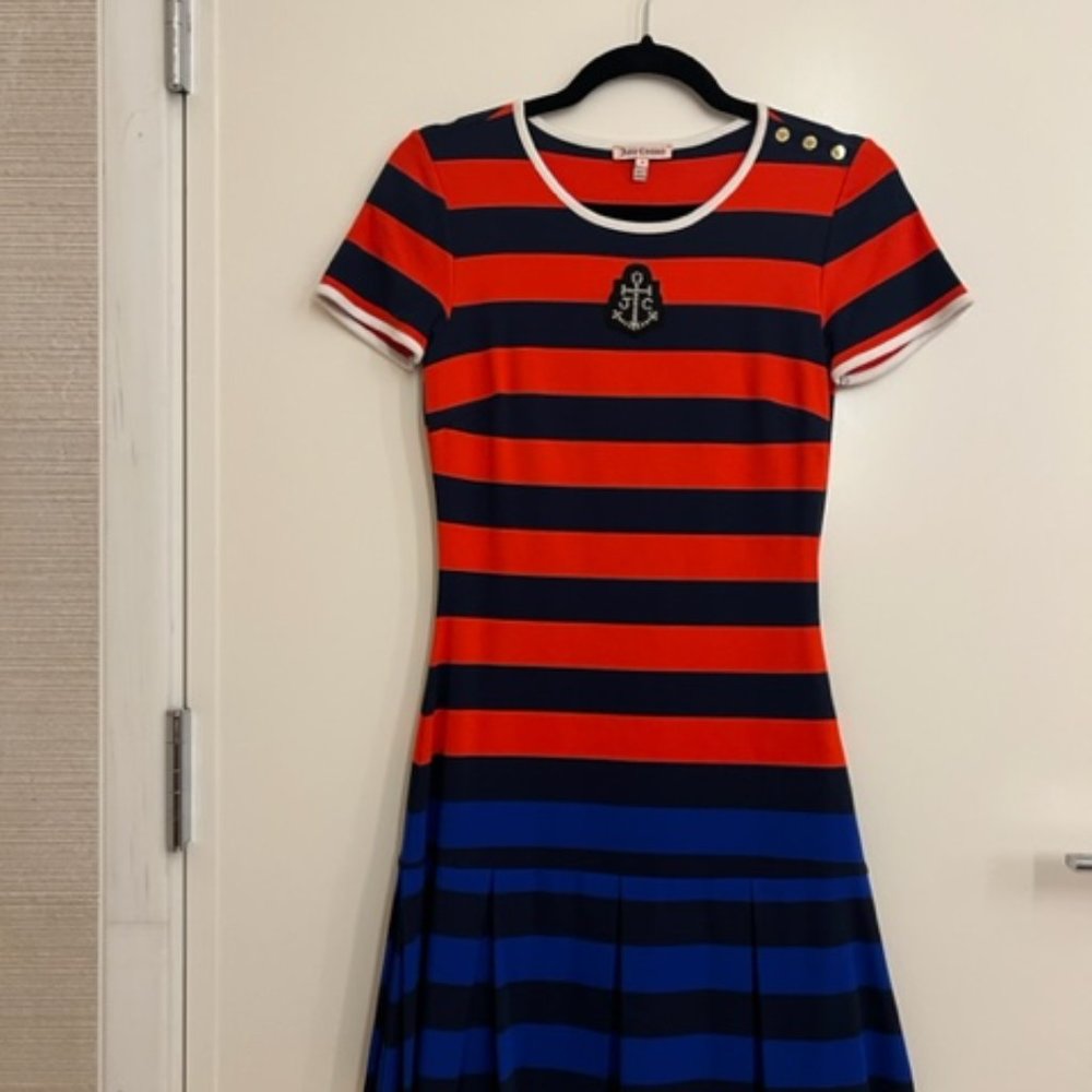 Juicy Couture Size 2 Red and Blue Striped Sailor Dress